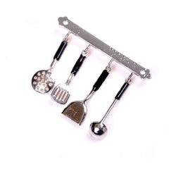 5pcs 1:12 Doll House Metal Kitchenware Cook Set