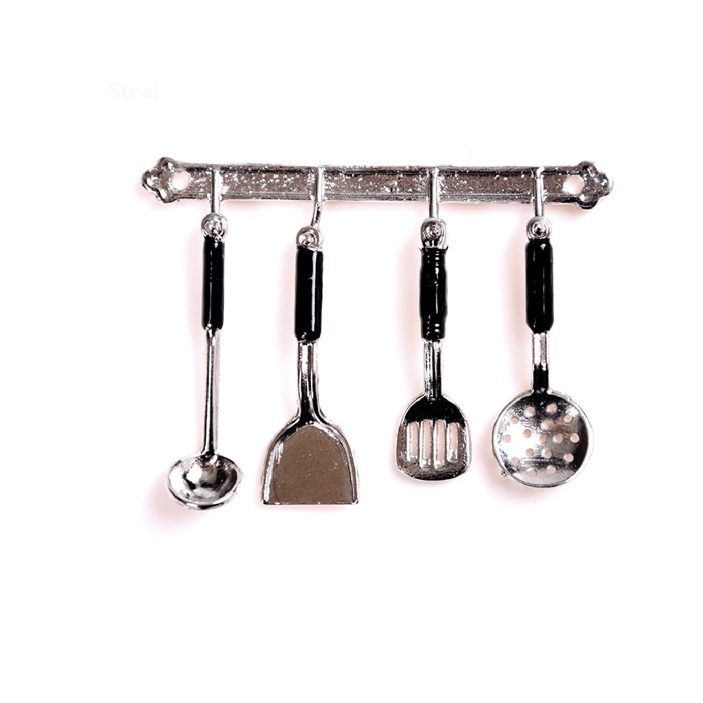 5pcs 1:12 Doll House Metal Kitchenware Cook Set