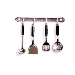 5pcs 1:12 Doll House Metal Kitchenware Cook Set