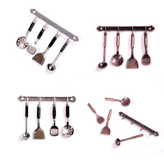 5pcs 1:12 Doll House Metal Kitchenware Cook Set
