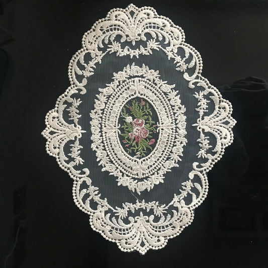 1Pc Vintage Lace Placemat Rose Lace Embroidery Table Mat