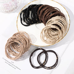 10PCS Women Elastic Hair Bands Headbands Gold Beads Scrunchies Hair Tie