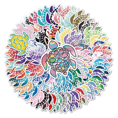 50 Turtle Doodle Stickers for Water Bottles Laptops Phones