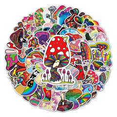 50pcs Mushroom Doodle Stickers Waterproof Decorative Graffiti Doodle Stickers