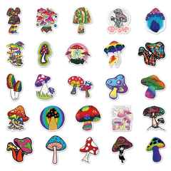 50pcs Mushroom Doodle Stickers Waterproof Decorative Graffiti Doodle Stickers