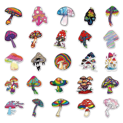 50pcs Mushroom Doodle Stickers Waterproof Decorative Graffiti Doodle Stickers