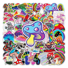 50pcs Mushroom Doodle Stickers Waterproof Decorative Graffiti Doodle Stickers