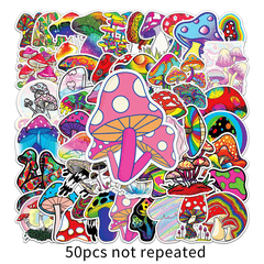 50pcs Mushroom Doodle Stickers Waterproof Decorative Graffiti Doodle Stickers