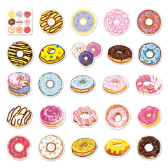 50pcs Doughnuts Waterproof Doodle Stickers for Decoration
