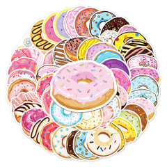 50pcs Doughnuts Waterproof Doodle Stickers for Decoration