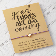 Adjustable Clover String Bracelet With Personality Card