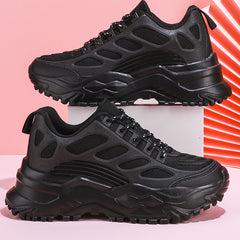 Knit Casual Sports Sneakers Thick Sole Running Shoes Women's Footwear