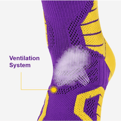 Men's Basketball Socks Non-slip Striped Sports Crew Socks