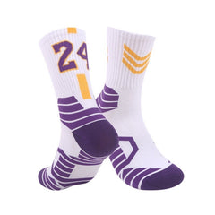 Men's Basketball Socks Non-slip Striped Sports Crew Socks