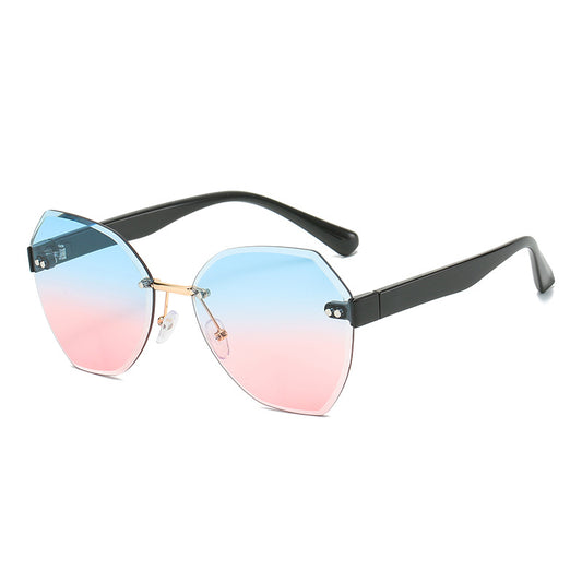 Rimless Ombre Lens Sunglasses Cut Edge Eyewear UV400