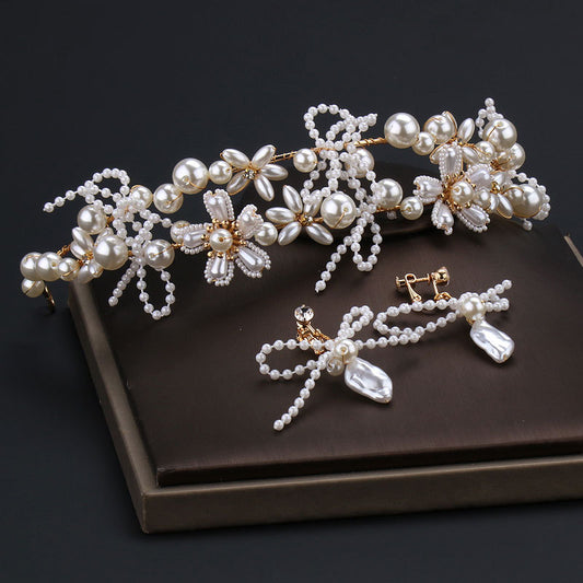 Bridal Floral Beads Tiara Hair Accessories Hair Comb Bridal Headpiece