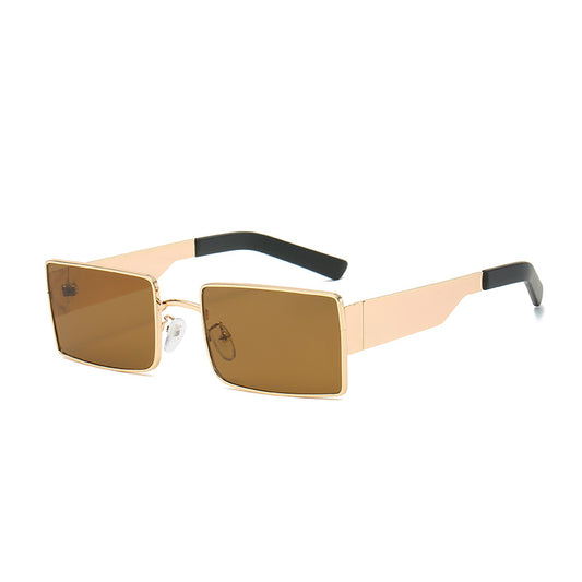 Golden Frame Gradient Metal Sunglasses Vintage Rectangle Sunglasses