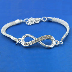 Rhinestone Infinity Bracelet 8 Number Pendant Couple Bracelets