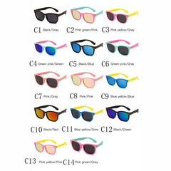 Kids Rubber Colorful Sunglasses for Sun Protection