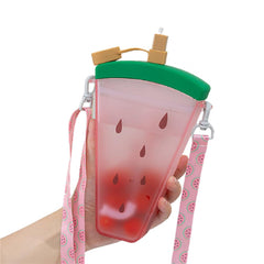 Fruits Popsicle Water Bottle with Shoulder Strap