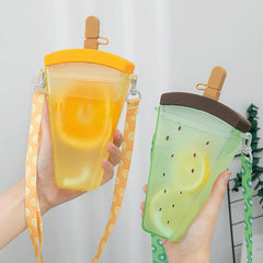Fruits Popsicle Water Bottle with Shoulder Strap