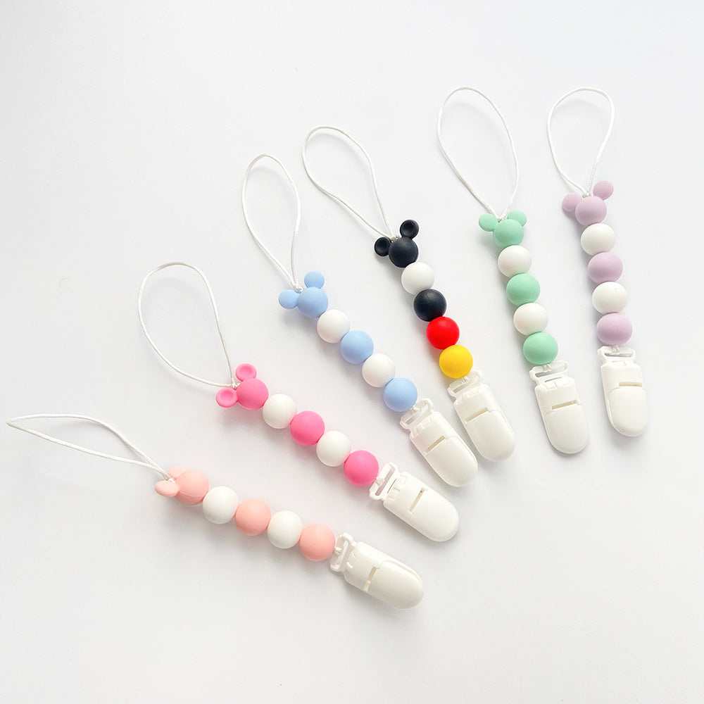 Cute Animal Silicone Pacifier Chain for Newborns