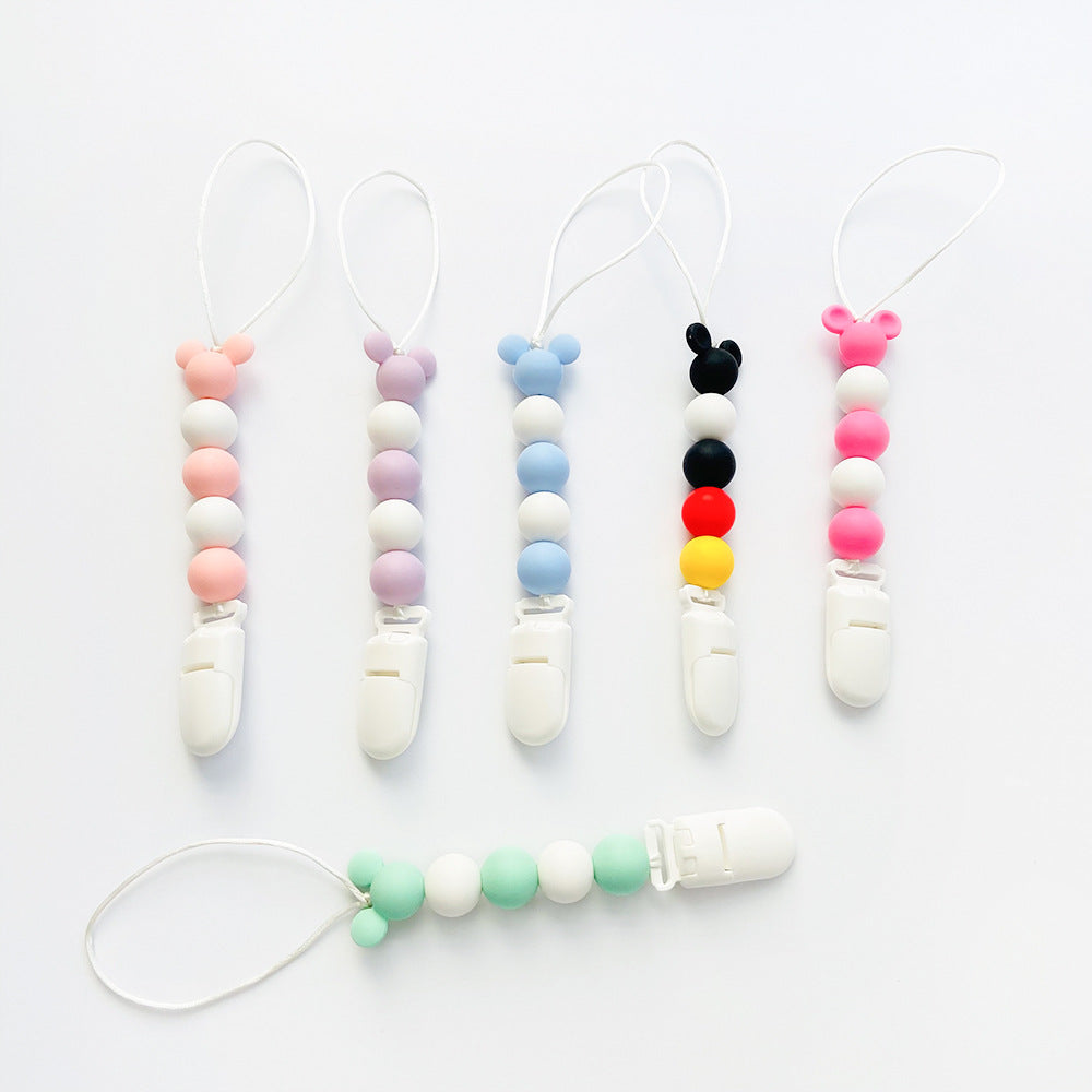 Cute Animal Silicone Pacifier Chain for Newborns