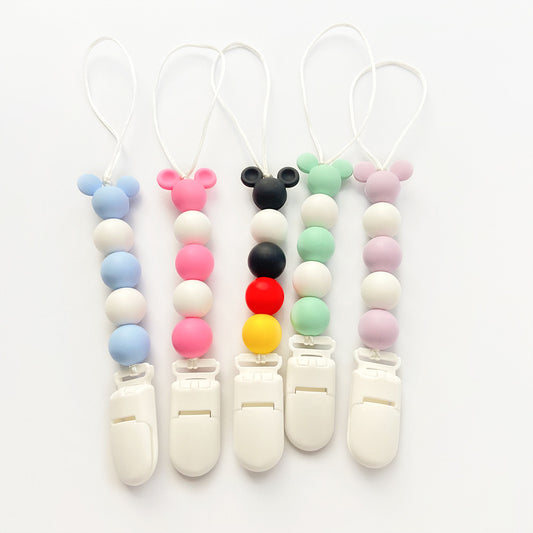 Cute Animal Silicone Pacifier Chain for Newborns
