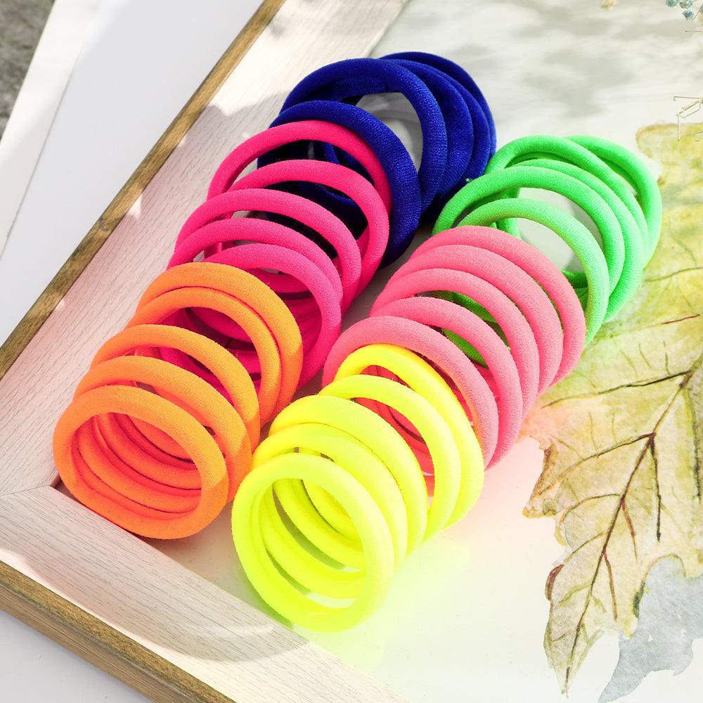 50PCS Candy Colors Nylon Scrunchie Hair Tie Ponytail Holder Hair Accessories