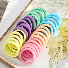 50PCS Candy Colors Nylon Scrunchie Hair Tie Ponytail Holder Hair Accessories