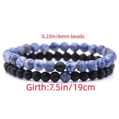 Natural Stone Beaded Bracelet Set for Men