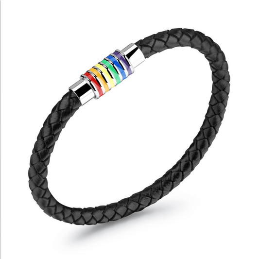 Rainbow Flag LGBT Pride Weave Plaited Bracelet