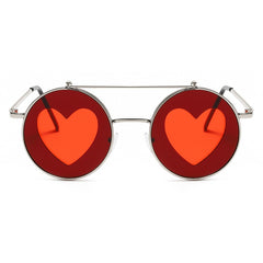 Steampunk Round Flip Sunglasses Vintage Y2K Double Layer Eyewear