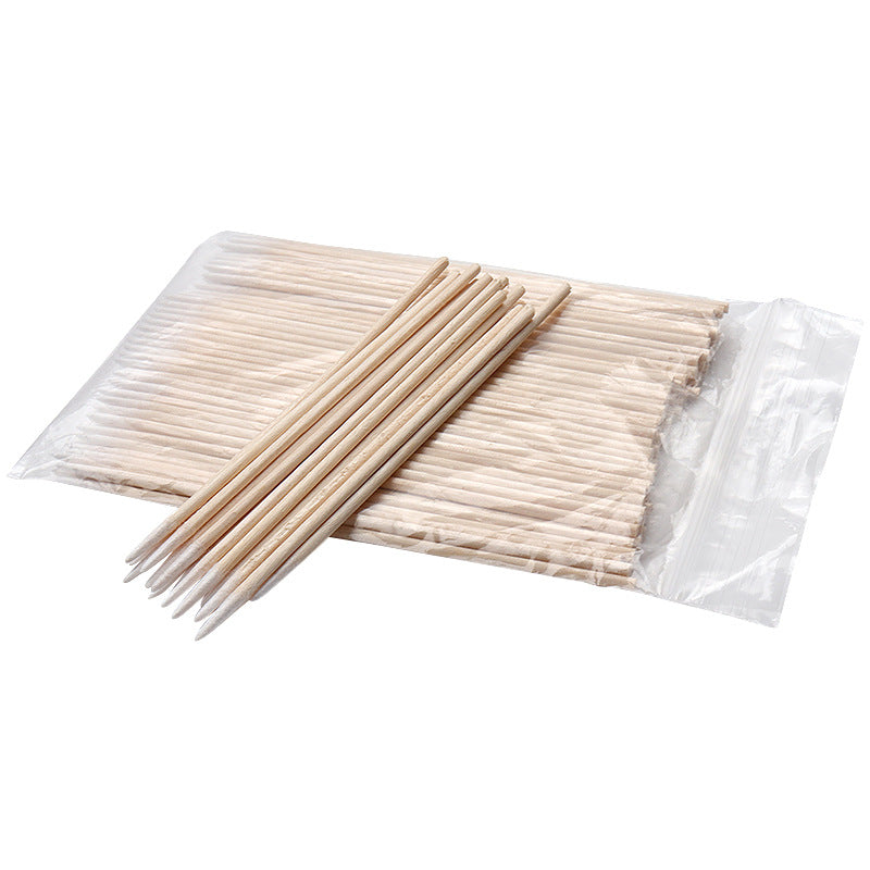 100pcs Long Wooden Swabs for Makeup & Cosmetic Remover Tool