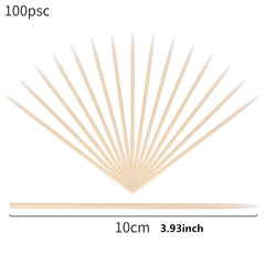 100pcs Long Wooden Swabs for Makeup & Cosmetic Remover Tool