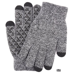 Men's Fleece Touch Screen Gloves Winter Thickened Warm Wool Knitted Gloves
