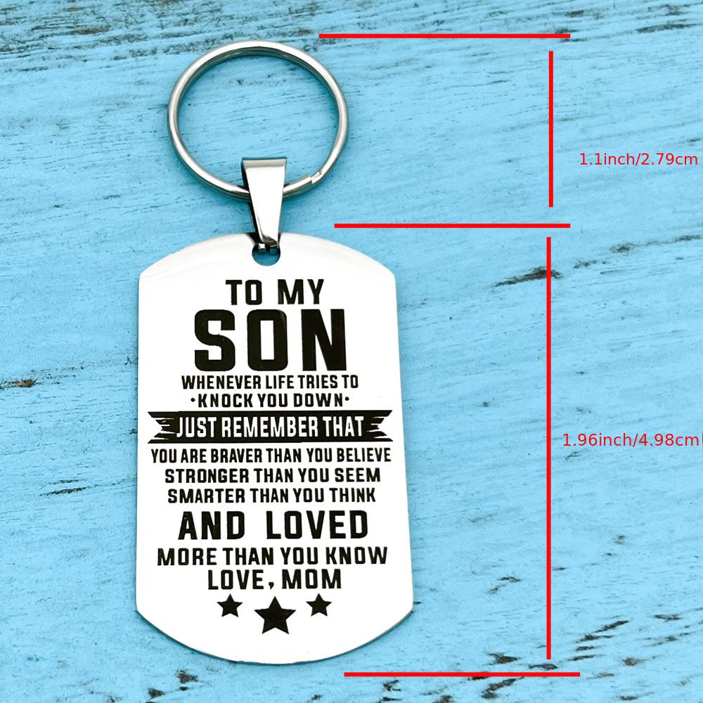 Family Keychain from Dad Mom Pendant Stainless Steel Bag Keyring
