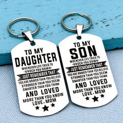 Family Keychain from Dad Mom Pendant Stainless Steel Bag Keyring