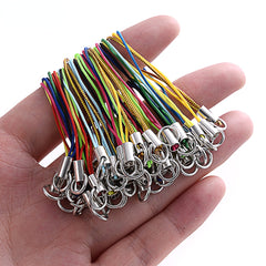 100pcs Nylon Thread Rope Keychain Strap for Jewelry Phone Chain Making