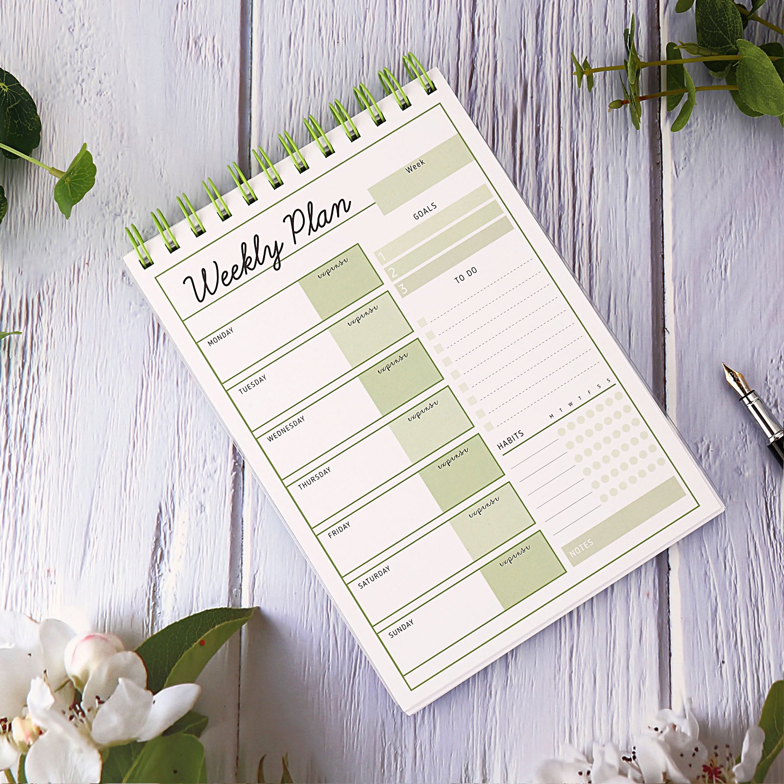 A5 Undated Planner w Monthly Weekly & Daily Planners To Do List
