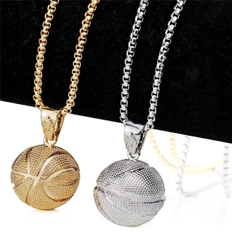 Men's Basketball Football Pendant Necklace Sports Jewelry