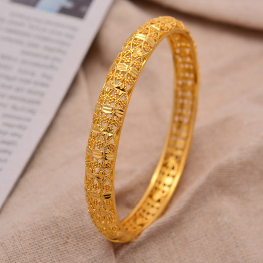 24K Plated Wedding Bangles Ethiopian Jewelry Women Arab Birthday