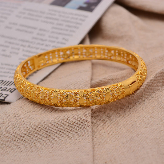 24K Plated Wedding Bangles Ethiopian Jewelry Women Arab Birthday