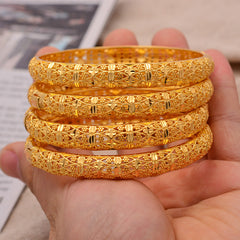 24K Plated Wedding Bangles Ethiopian Jewelry Women Arab Birthday