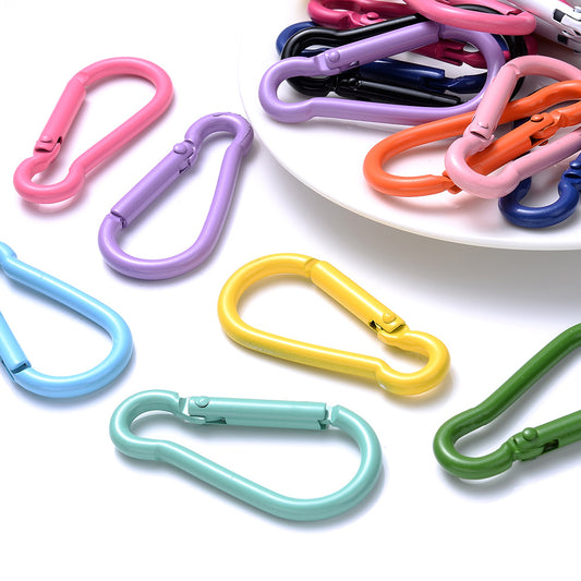 5pcs Mix Carabiner D Ring Key Chain Clip Spring Gate Safety Buckle Kayrings