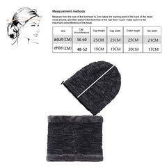 2pcs Winter Warm Woolly Knit Ribbed Cap & Scarf for Hiking