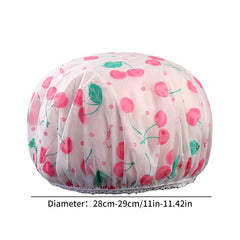 Flower Pattern Shower Cap Waterproof Bath Hat Thickened Cap Women