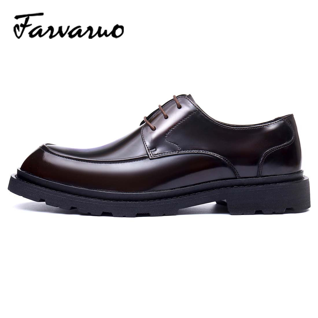 FARVARWO Leather Derby Lace Up Dress Shoes