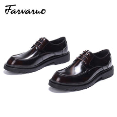 FARVARWO Leather Derby Lace Up Dress Shoes