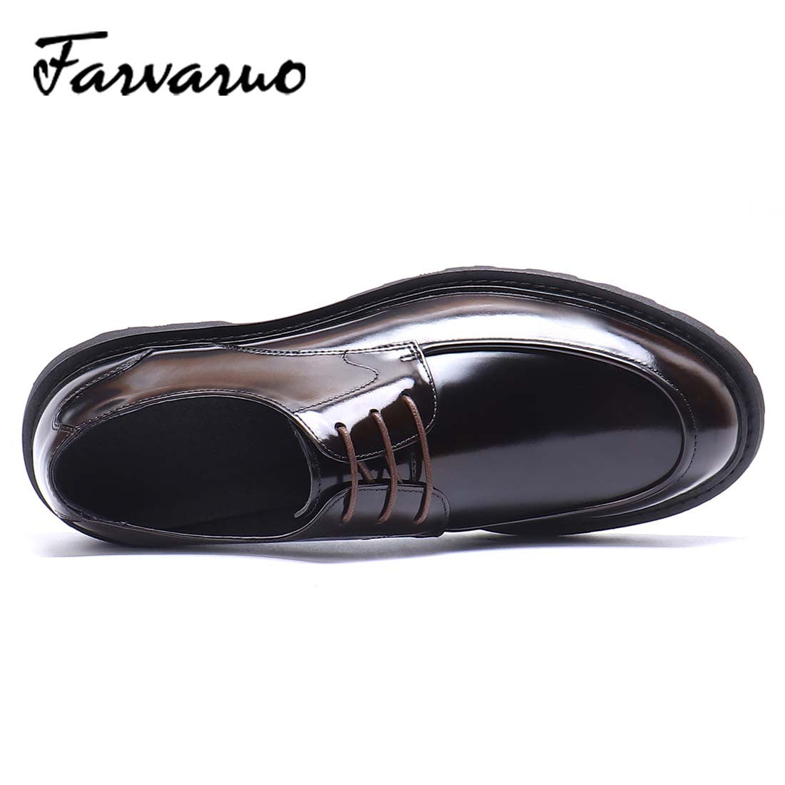 FARVARWO Leather Derby Lace Up Dress Shoes